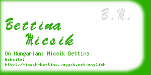 bettina micsik business card